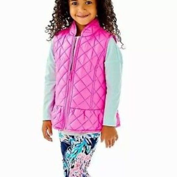 Lilly Pulitzer Girls Melanie Reversable Vest Prosecco Pink - Picture 1 of 9